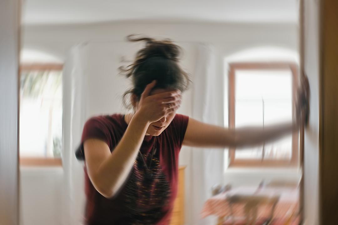 A dizzy girl suffering from possible stroke