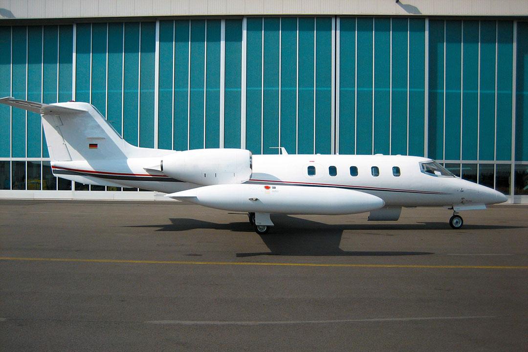 An air ambulance on the tarmac