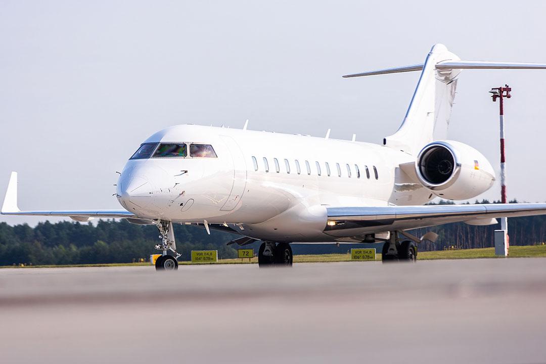 A medical jet in an airport